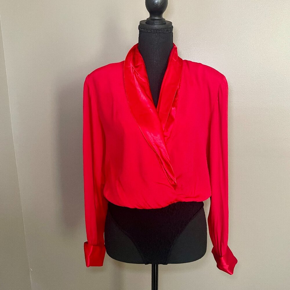 CACHE Vintage 80s Red Bodysuit
